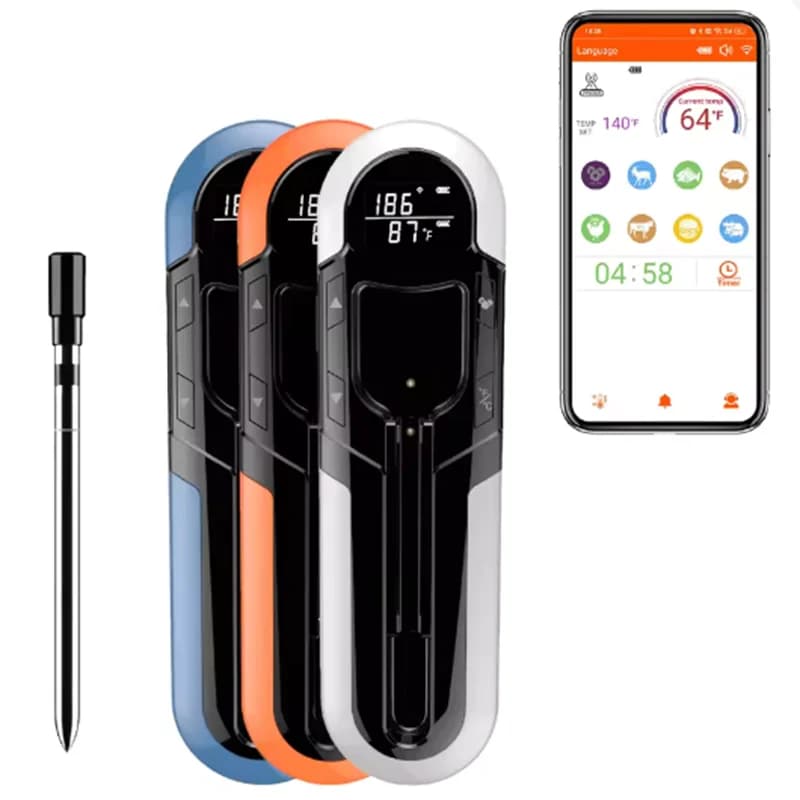 Termometri per carne Sonda impermeabile controllata da app Termometro per bistecche per barbecue a lettura istantanea digitale Bluetooth wireless intelligente