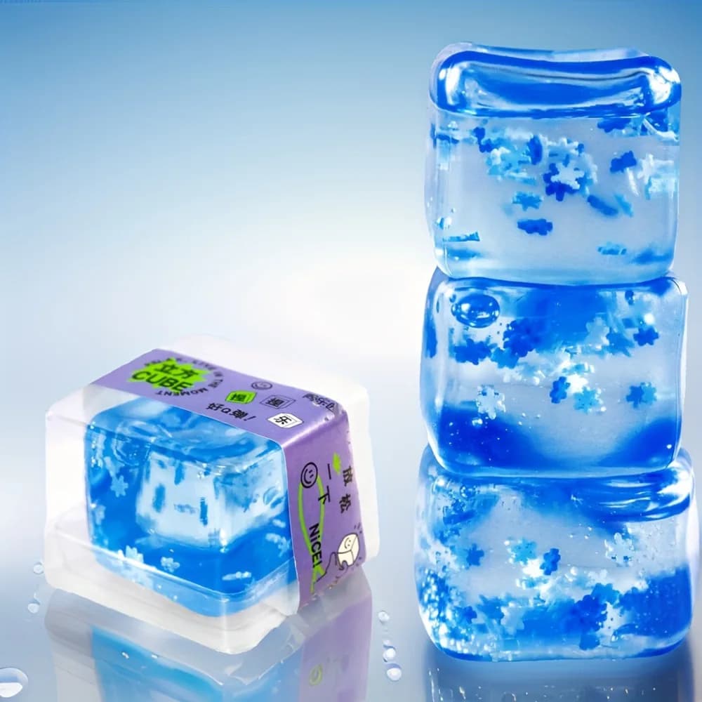 1pc Squishy Ice Cube Palline antistress Palline antistress per bambini e adulti Sollievo dall'ansia, Divertenti giocattoli calmanti antistress