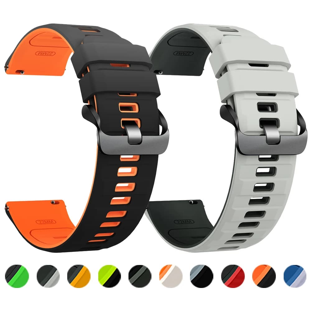 Cinturino sportivo da 22 mm per cinturini per orologi TicWatch Pro 3 Ultra GPS/LTE per braccialetto in silicone TicWatch GTH 2/GTX/S2/E2/GTW/Pro X/Pro 2021