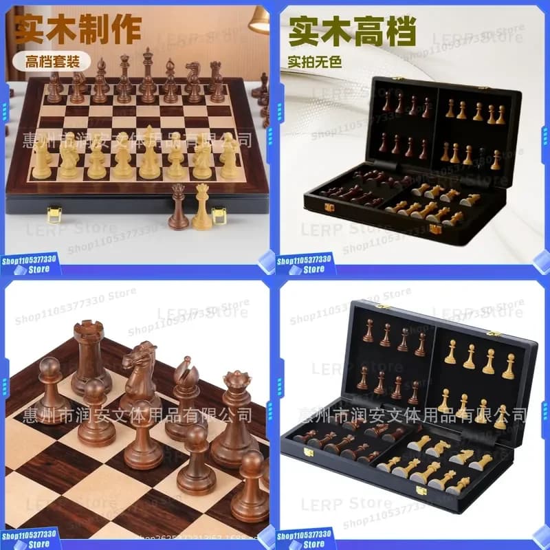 Premium Solid Wood Chess Set Luxury Handcrafted Wooden Pieces for Board Game Classic Strategy Gift Wholesale Bulk Order High