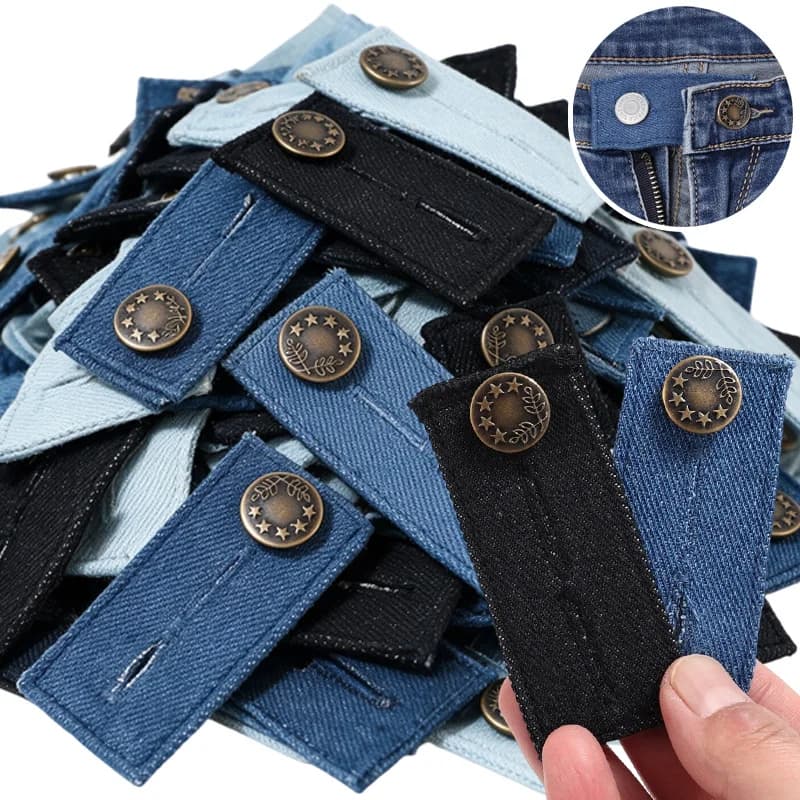 Metal Jean Button Extender Waistband Expanders Detachable Denim Pants Button Extension Clips for Jeans Skirt Waist Size Adjust