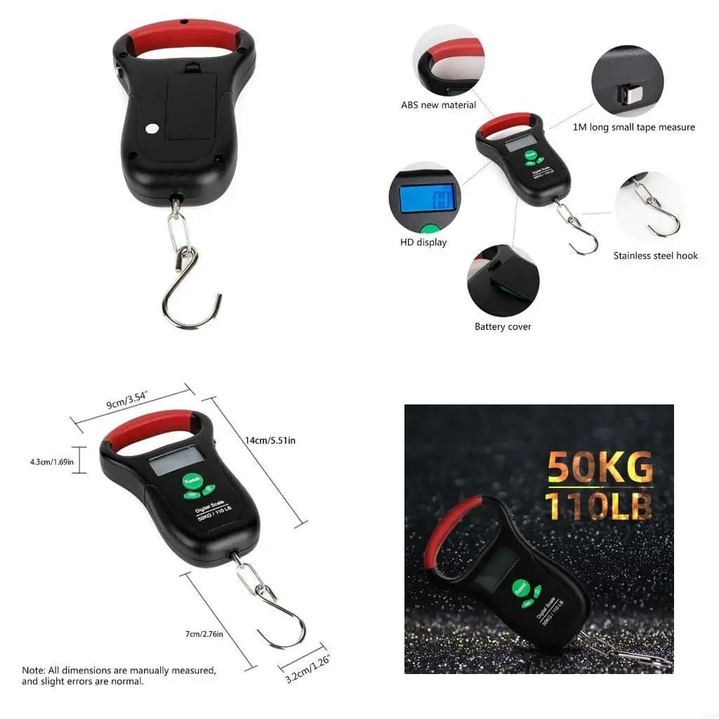 G92C 50kg Portable Luggage Scale Digital Precise Mini Fish Hook Hanging Scale Electronic Weight Scale for Travel Household