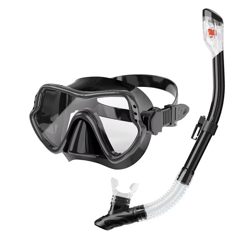 New Diving Mask and Snorkel Set for Men and Women Large-Frame Food-Grade Silicone with Tempered Glass Lenses