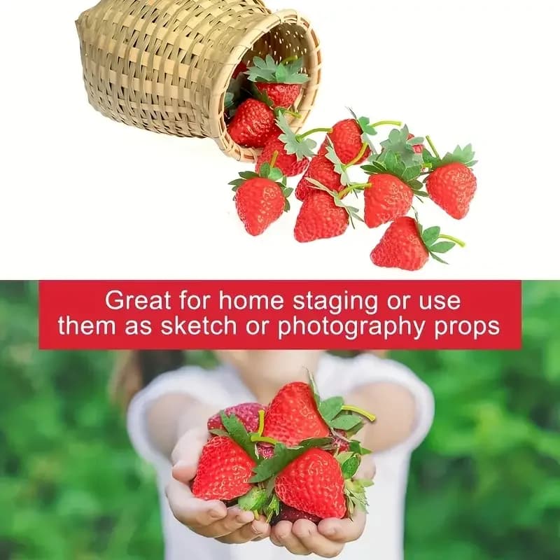 20 pezzi di fragole artificiali fai da te set di frutta finta frutta di simulazione in plastica per decorazioni per feste per la casa e ornamenti di nozze