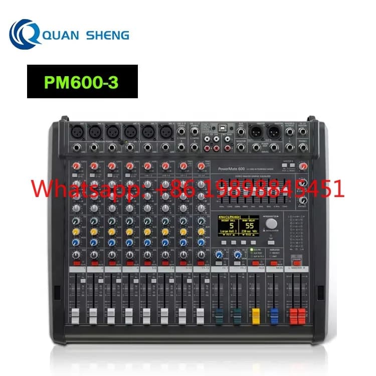 PM600-3 Mixer Digitale Amplificato con Doppio DSP 99 Canali per Karaoke