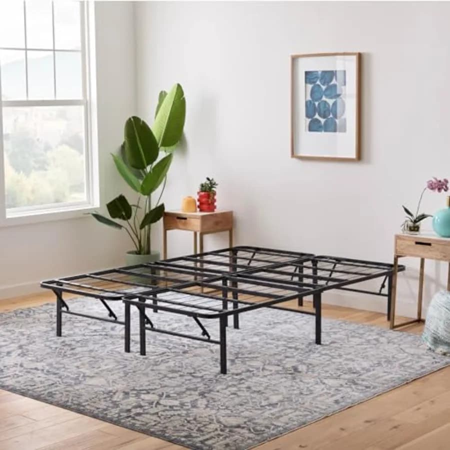Piattaforma - Non richiede rete a molle - Spazio di archiviazione sotto la struttura - Montaggio semplice senza attrezzi - Base per materasso - 14 pollici - Design - Acciaio robusto