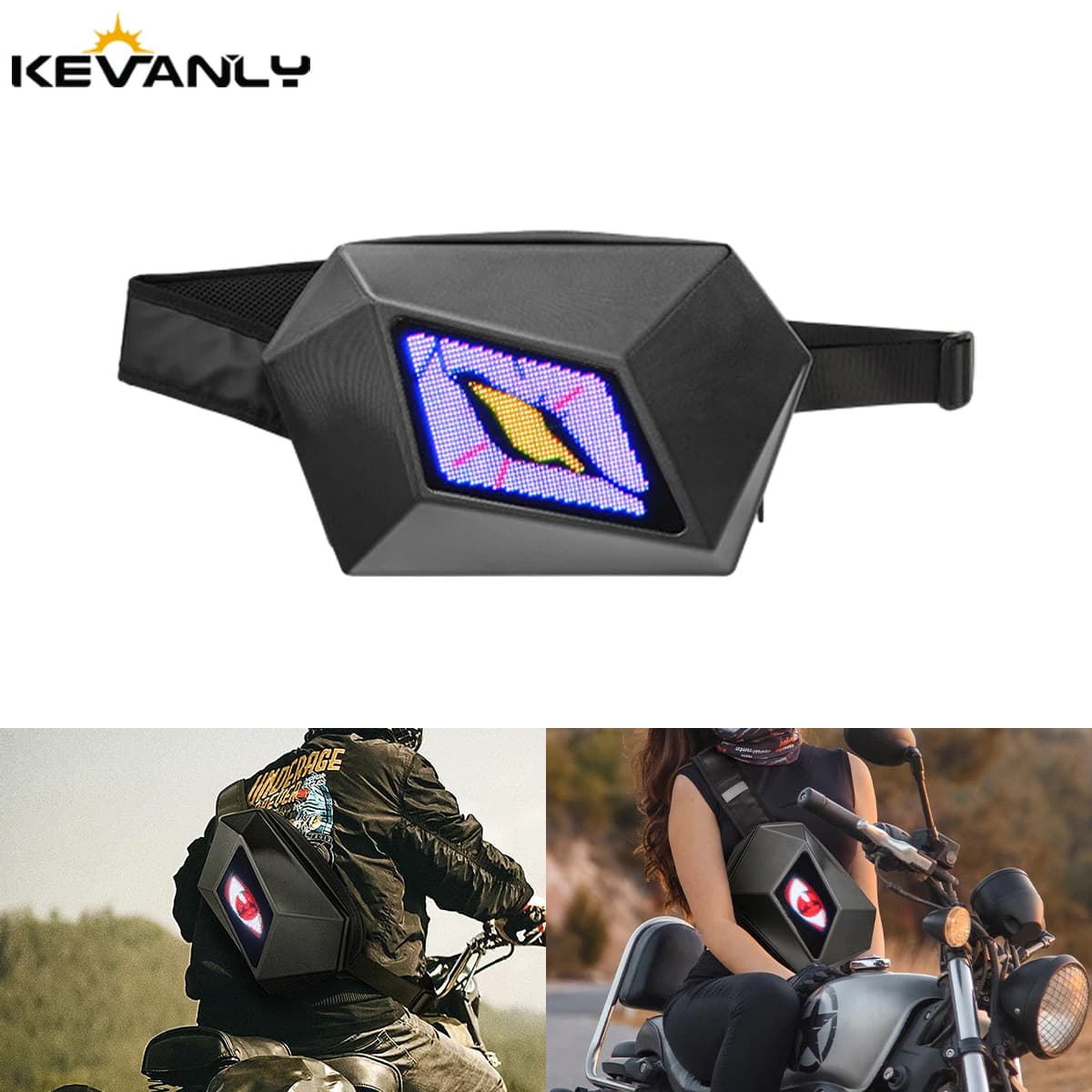 LED Backpack APP control The Dark Knight Backpack with Eye DIY Hard Shell Cool Motorcycle Riding unisex Waterproof Laptops Bags