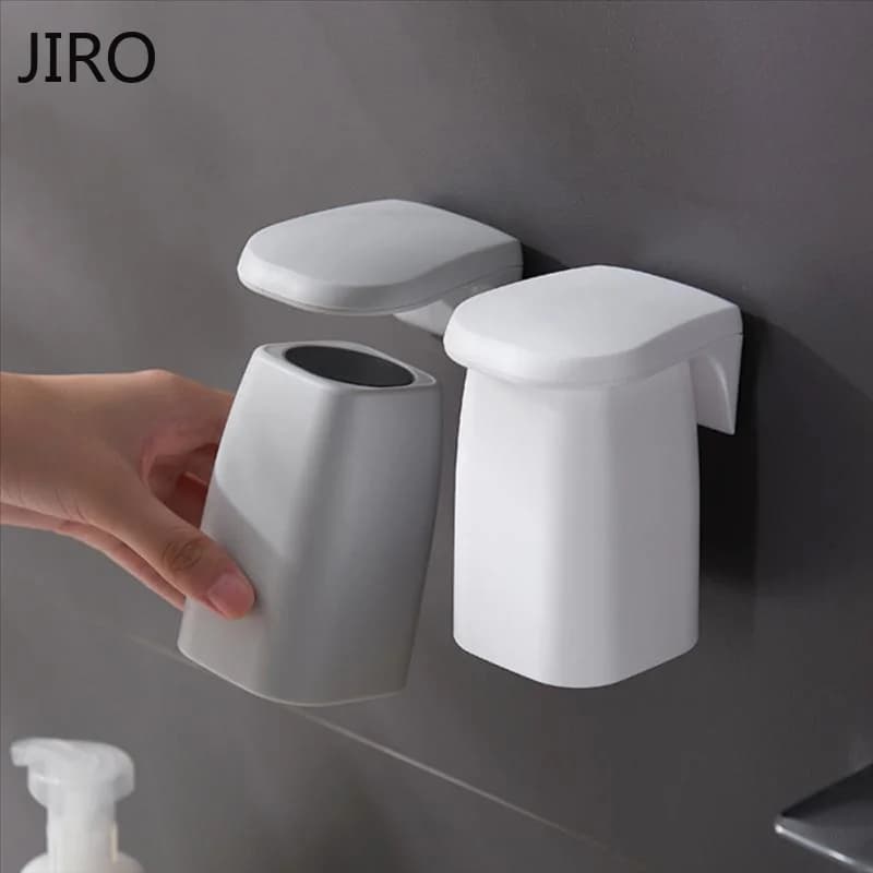 1 pezzo di tazza magnetica per spazzolino da parete per coppie, porta spazzolino per famiglia, moda minimalista, tinta unita, organizer per il bagno