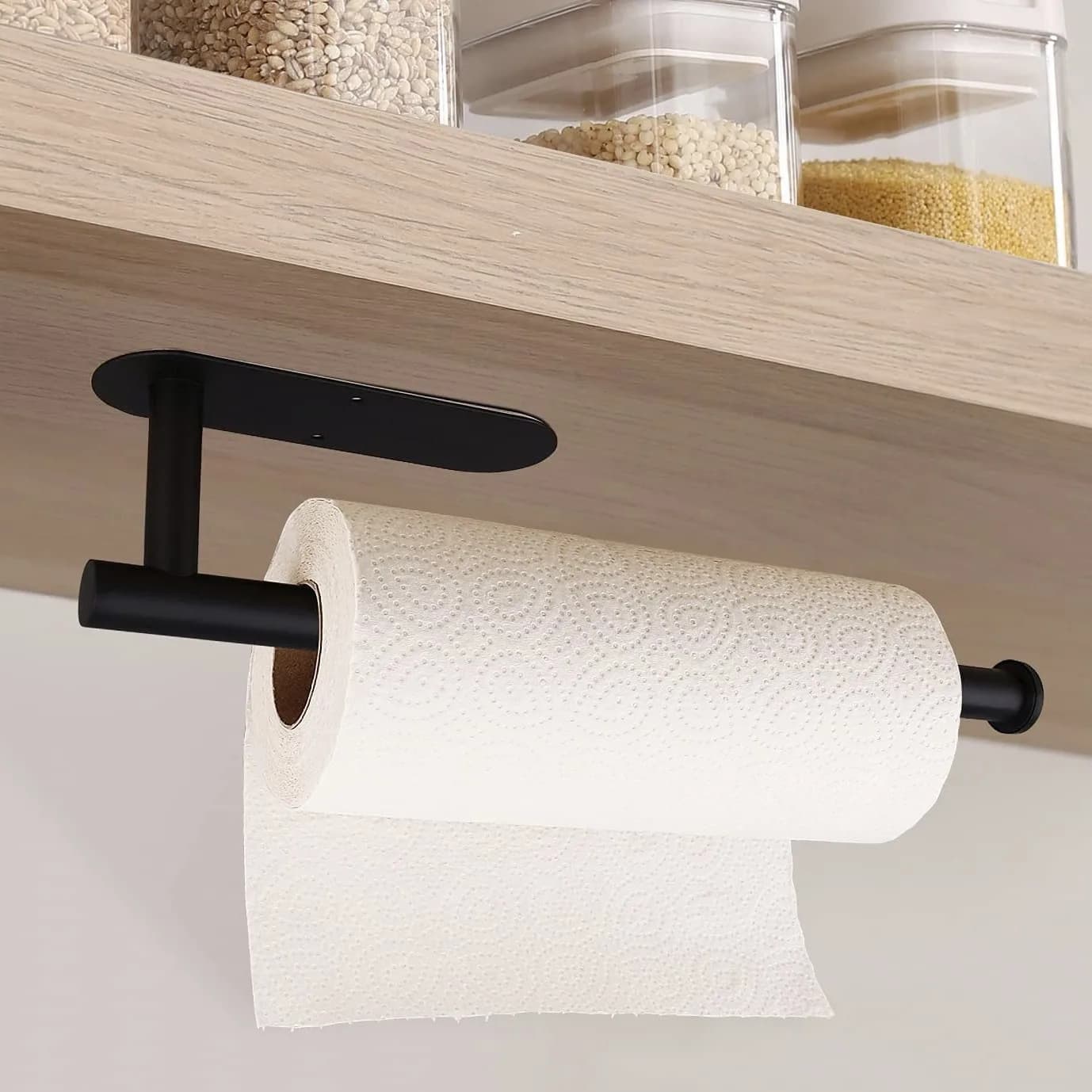itchen Paper Towel Holders Plastic Wrap Stand Toilet Tissue Dispenser Napkin Rack Cabinet Storage Organizer Rags Dishcloth