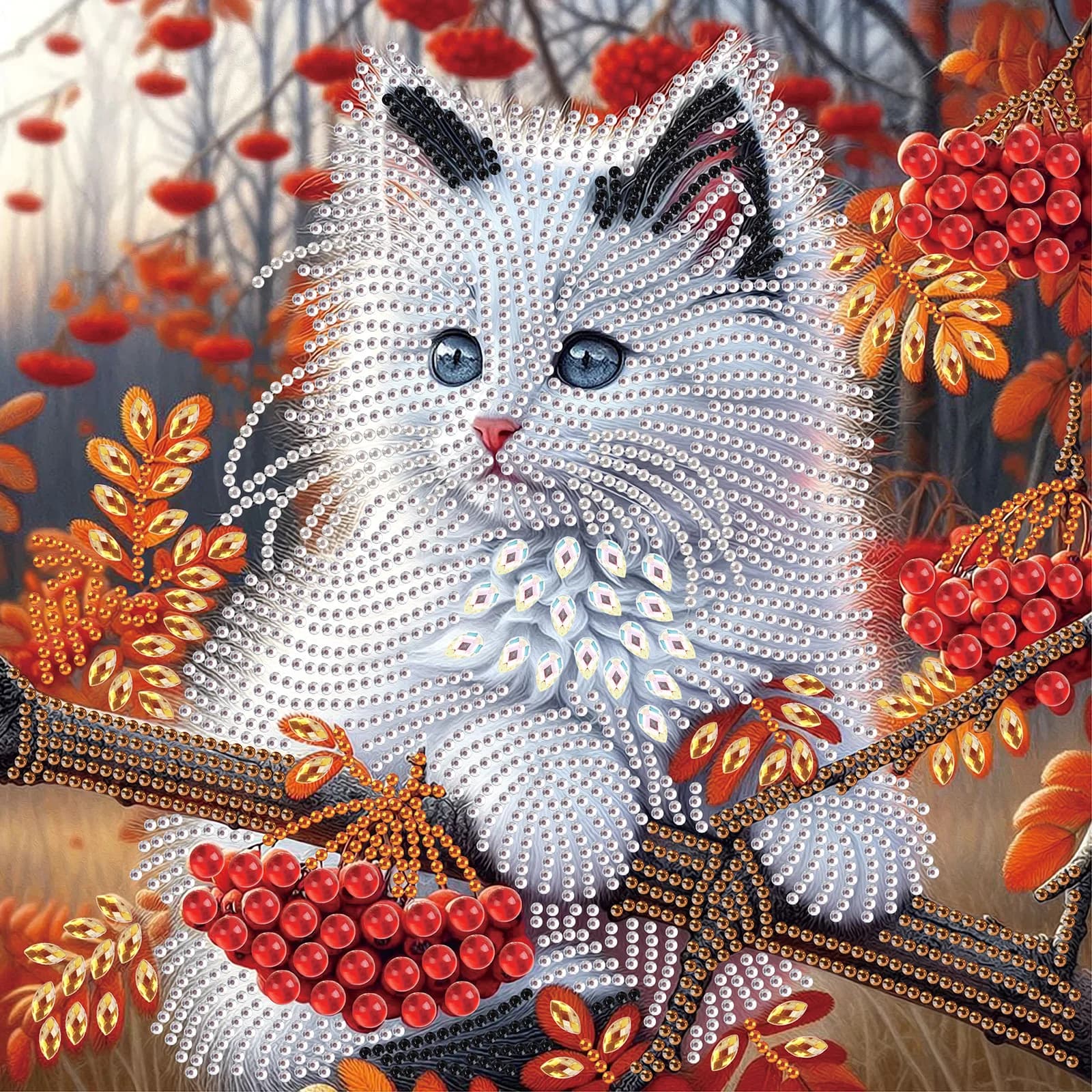 Kit di pittura artistica con diamante a forma speciale per gatti per principianti adulti, kit di forme speciali con diamante di cristallo per regalo di decorazione della parete di casa