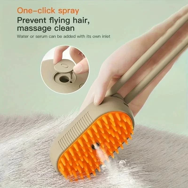 3 in 1 Pet Electric Steam Brush Pet Cleaning Spray Comb Pet Hair Removal Slicker Brush For Dog And Cat Hair Removal BeautyBrush