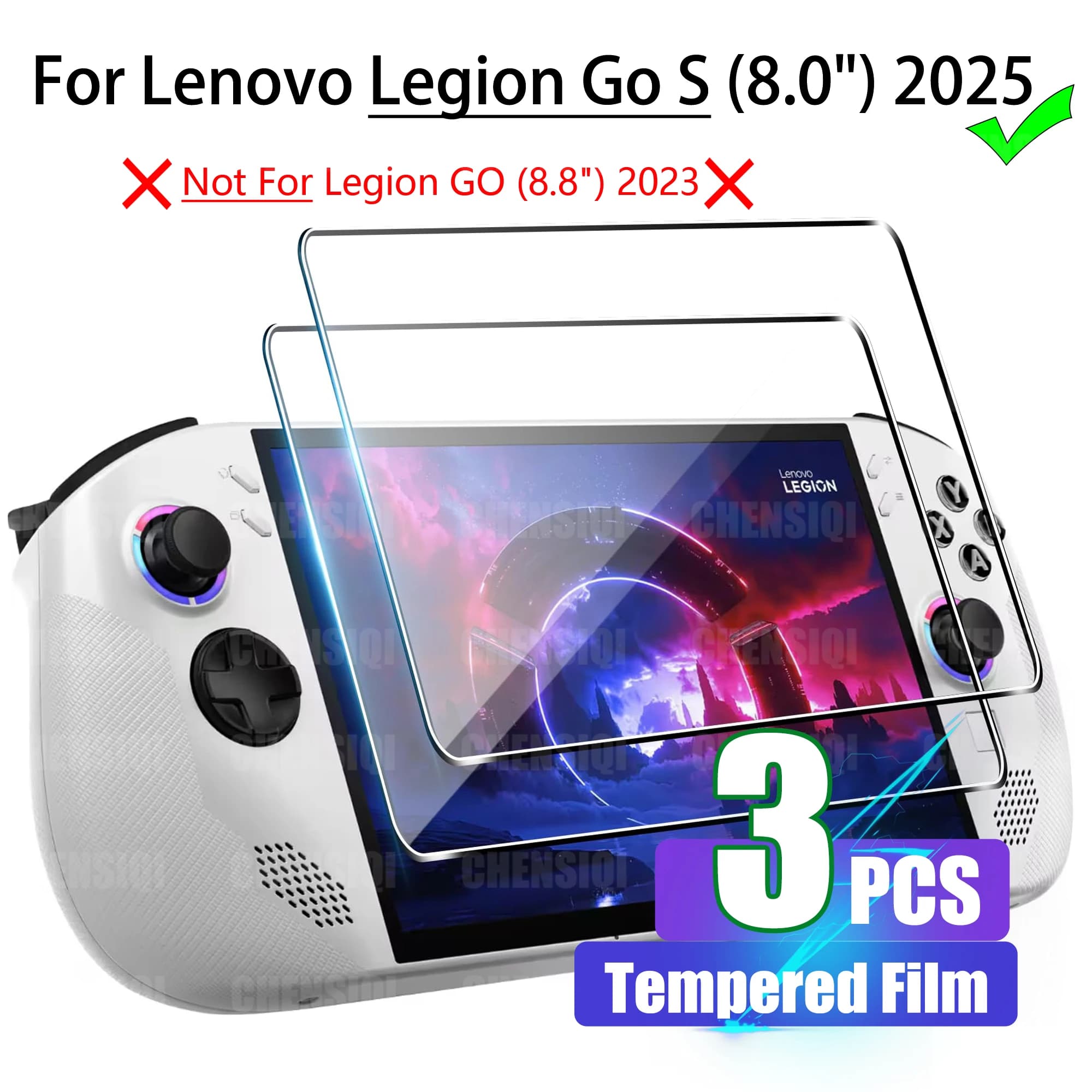 Vetro protettivo per Lenovo Legion Go S da 8,0 pollici (versione 2025) Pellicola protettiva per schermo anti-impronte HD con durezza 9H