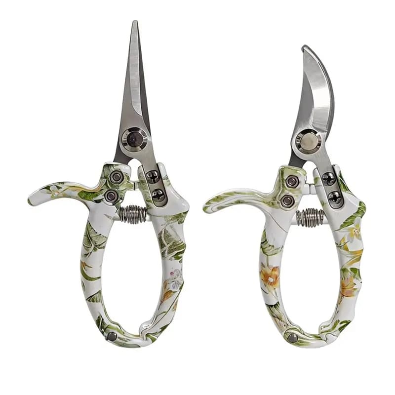 SHGO pruning scissors and floral scissors with spring mechanism, portable floral scissors