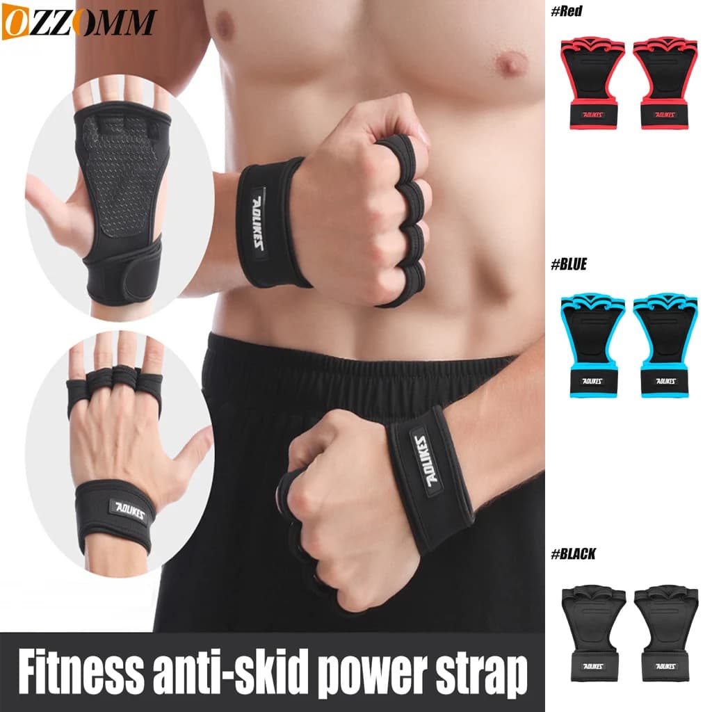 1 paio di guanti fitness per sollevamento pesi con polsini in gel di silicone protezione completa del palmo guanto da allenamento per palestra attrezzatura per sollevamento di potenza