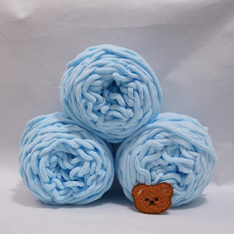 3 Pezzi 300g Filato Chenille Morbido Effetto Ghiaccio, Filato di Cotone per Lavorazione a Maglia Fai da Te, Filato di Lana per Coperte e Sciarpe Fatte a Mano, Filo Spesso