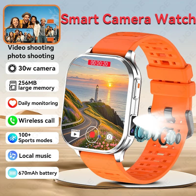 LIGE 2026 Smartwatch per Uomo e Donna, 670mAh, Fotocamera per Scattare Foto e Registrare Video, Monitoraggio della Salute, Fitness, Chiamate Bluetooth