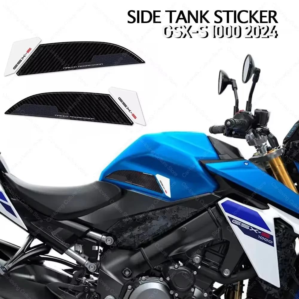 Accessori moto Adesivo protettivo impermeabile per serbatoio laterale Adesivo protettivo in resina epossidica 3D per GSX-S 1000 2024