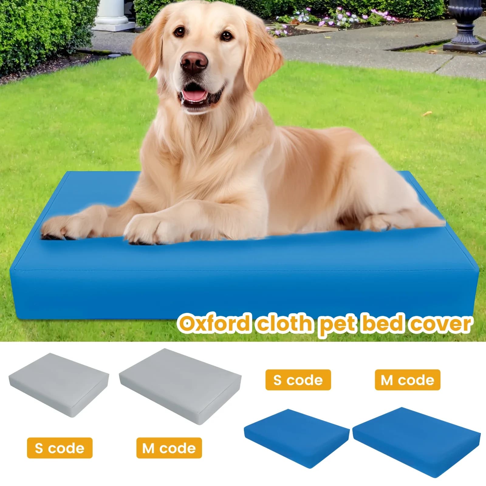 Dog Cover Waterproof Oxford Fabric Dog Cover with Hinge Removable Dog Bed Lining Easy to Wash Pet Supplies S/M