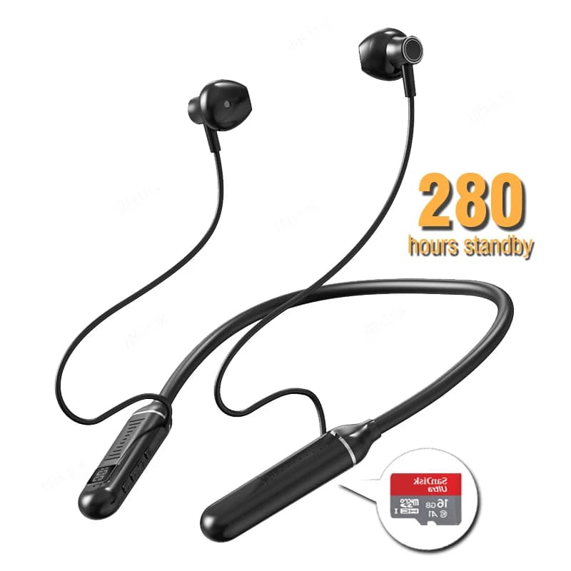 Cuffie senza fili Auricolare Bluetooth con archetto da collo Batteria lunga 500 ore con microfono Auriculares Cuffie sportive per scheda TF