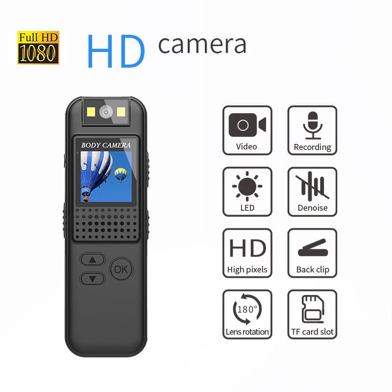 Portable Camera for Small Body 1080P Mini Pocket Camera FHD Sports Camera for Rotating Action 180 ° Video Camera for Outdoor Bicycle Recorder
