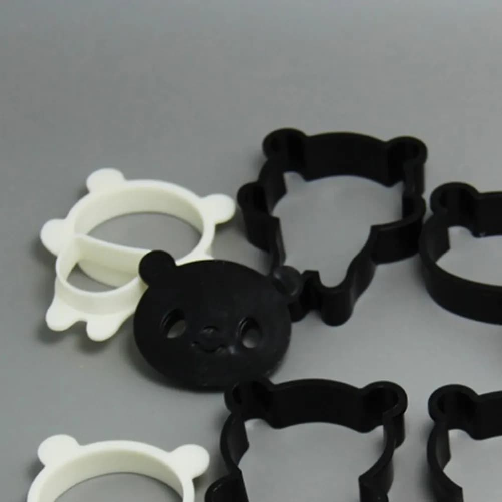 4Pcs Panda Cookie Mold Set Premium Food-Grade Plastic Baking Molds for Fondant Cake Chocolate Candy Ice Cube Jelly DIY Crafts
