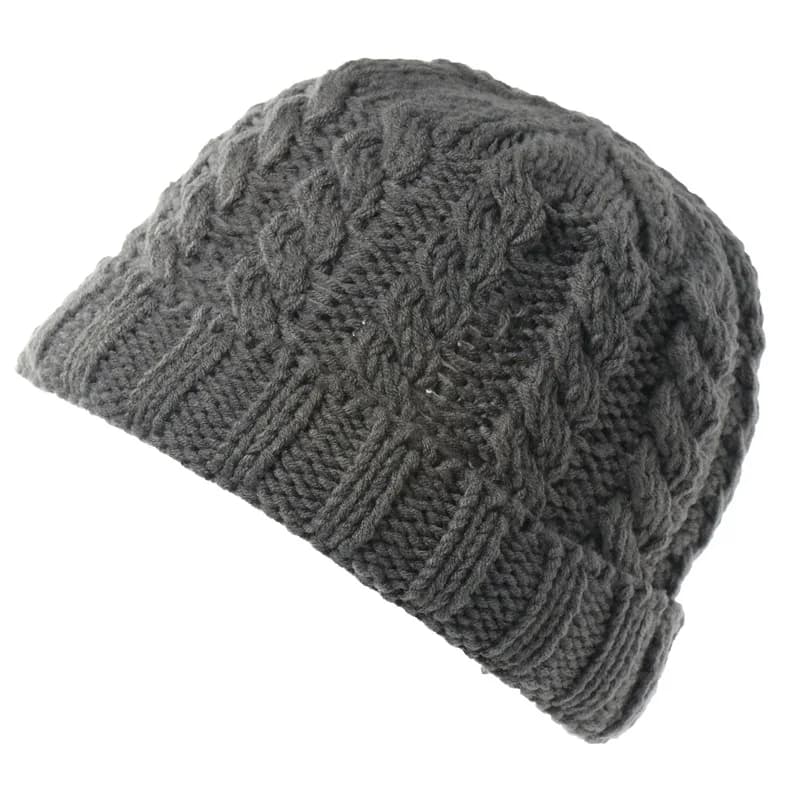 Men Women Cable Knit Beanie Fleece Lined Ear Flap Hat Thick Warm Skull Cap For Cycling Winter Outdoor