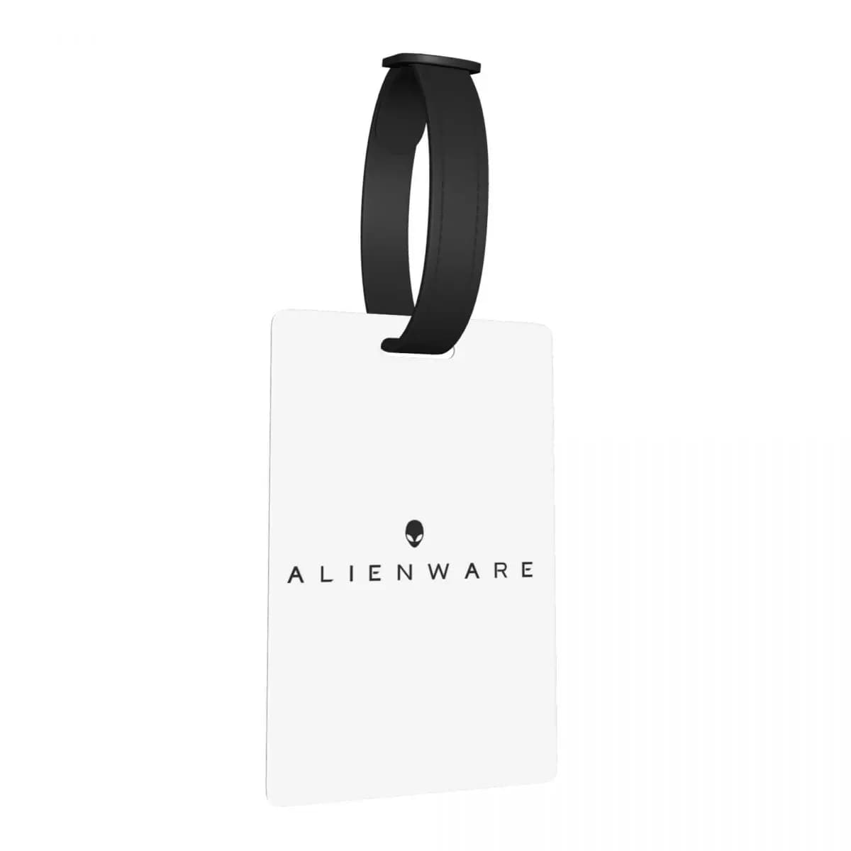 Etichette per Bagagli Alienware Nere, Accessori per Valigie, Targhette per Bagagli da Viaggio, Porta Etichette con Nome e Indirizzo