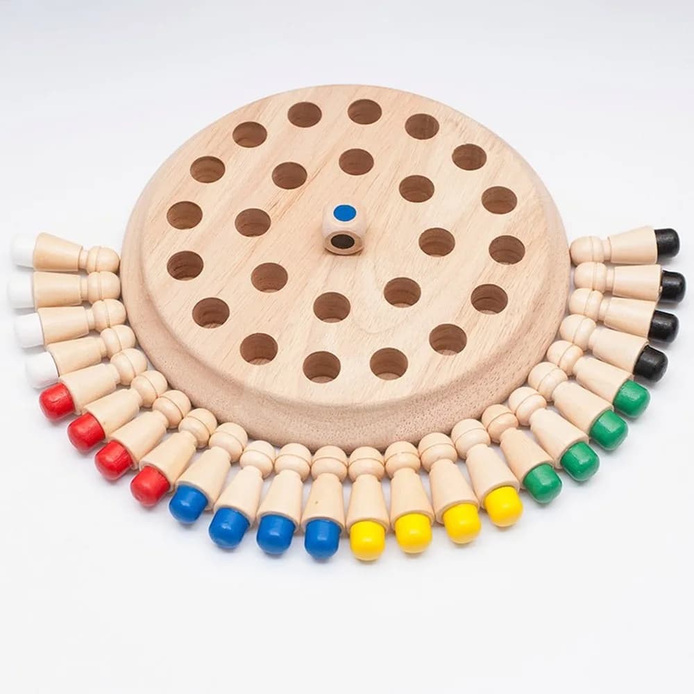 Gioco di Memoria in Legno per Bambini, Divertente Gioco da Tavolo Educativo per lo Sviluppo della Cognizione dei Colori