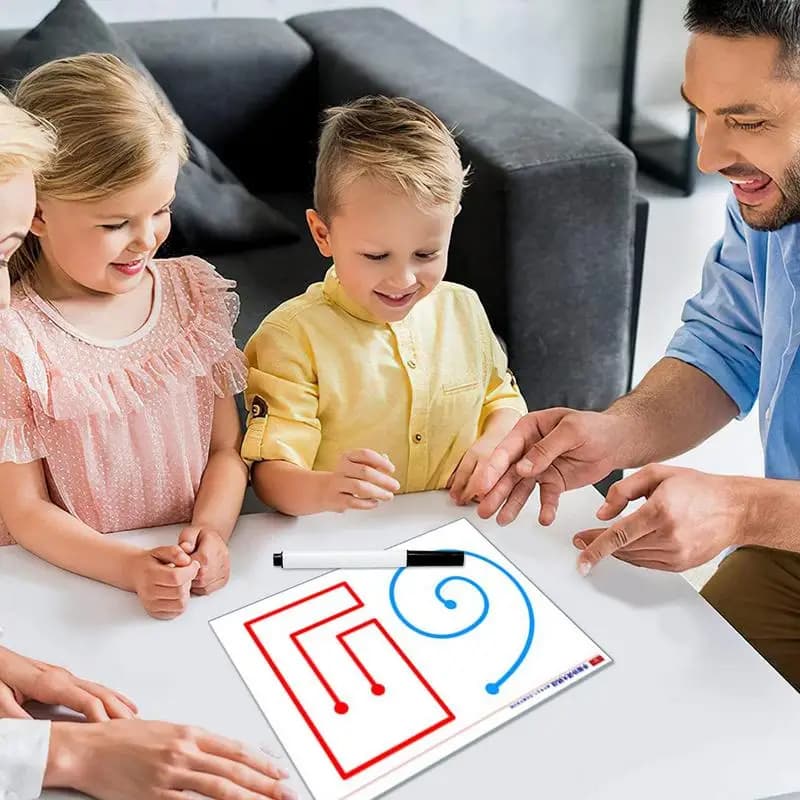 Montessori Disegno Giocattolo Penna Controllo Formazione Colore Forma Partita Gioco Set Bambino Impara Attività Libro Educativo