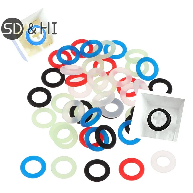 108 Pieces Rubber Covers O Ring Switch Shock Absorber Silence Shock Absorber Under Keys for Mechanical Keyboard