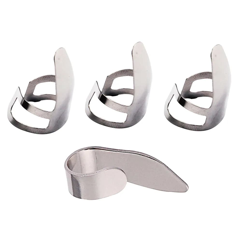 Set di 4 Plettri in Acciaio Inox Ultra Sottili e Leggeri per Chitarra e Basso, Collezione Professionale