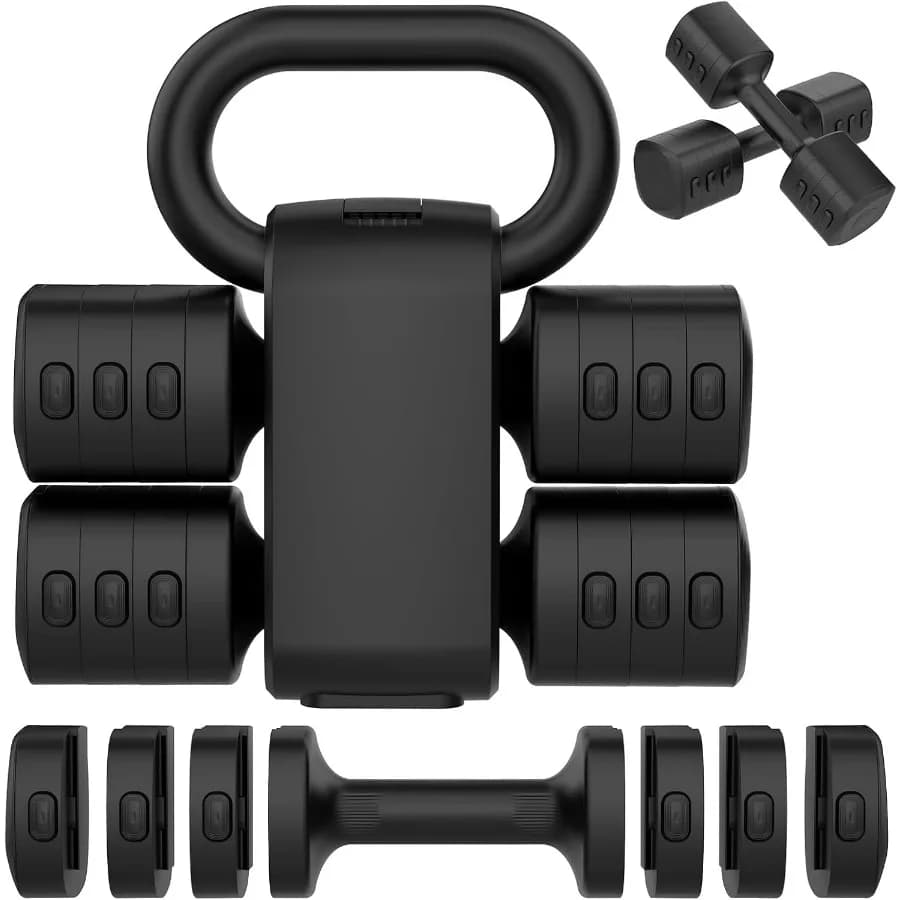 2in1 Adjustable Handlebar Set with 4 Levels Weight for Women Man Each 2,2 3,3 4,4 5.5 Lbs Handweight with Kettlebell F