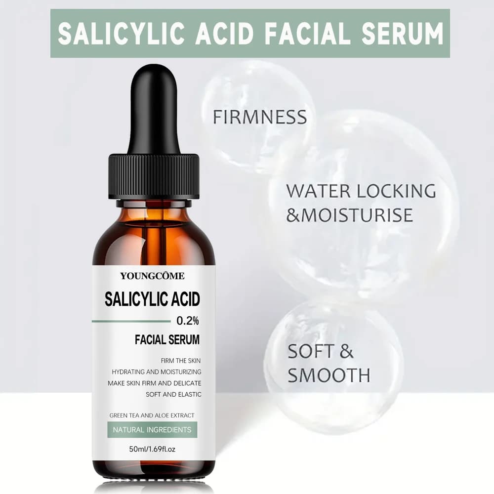 30 ml/50 ml Satining face serum, rich in salicylic acid, hyaluronic acid, vitamins C suitable for all skin types, firming effect