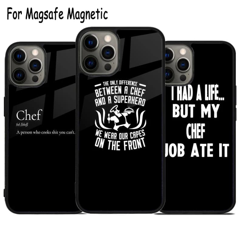 Custodia per telefono con ricarica wireless CHEF divertente e umoristica per iPhone 17 Air 15 16 16e 14 13 11 12 Pro Max Plus Cover magnetica Magsafe