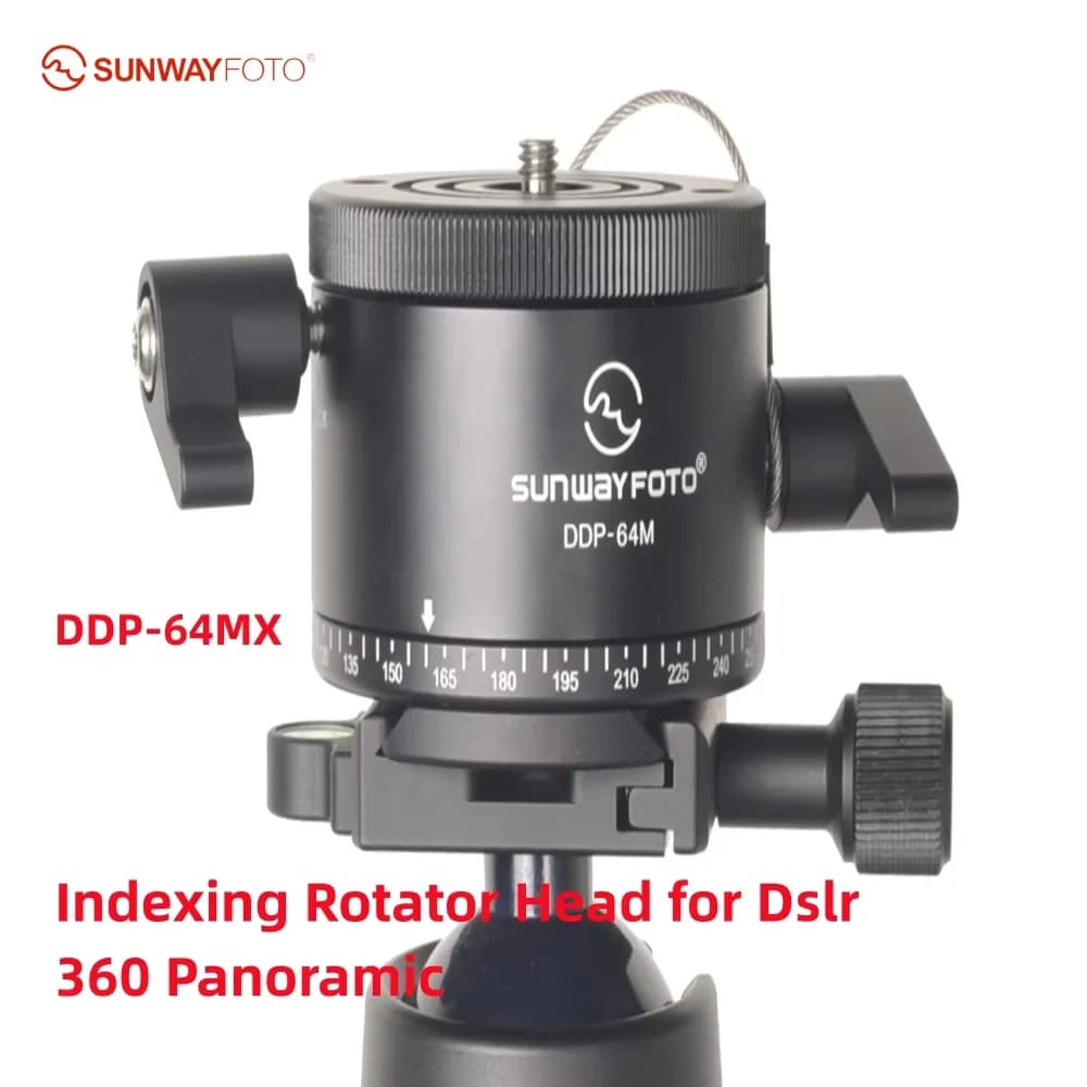 Testa Panoramica SUNWAYFOTO per Treppiede DSLR, Testa Panoramica Professionale in Alluminio DDP-64MX