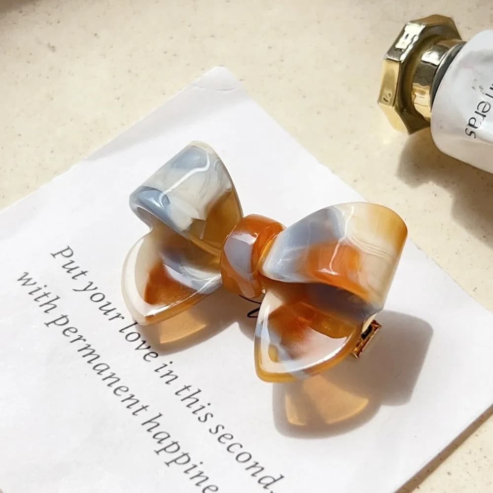 Hair Accessories Korean Style Acetate Hairpin Cute Bow Light Luxury Hair Bangs Clip No Slip Bow Tie Duckbill Clip Women