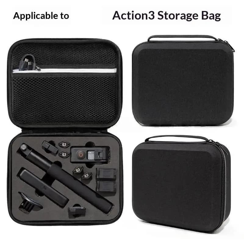 Hard Shell Waterproof Portable Action Camera Carry Case Shockproof Protective Bag for Osmo Action 3 4 5 Pro Skiing Photography
