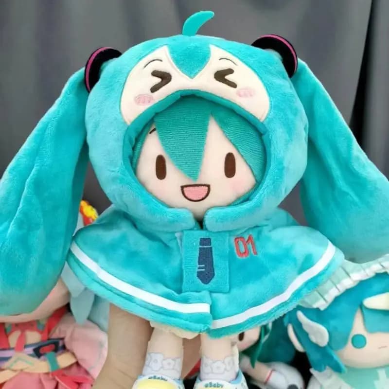 Hatsune Miku Plush Hooded Cape 20cm Doll Clothes Cosplay Costume, Pet Cat Dog Photo Prop VOCALOID Anime Accessory