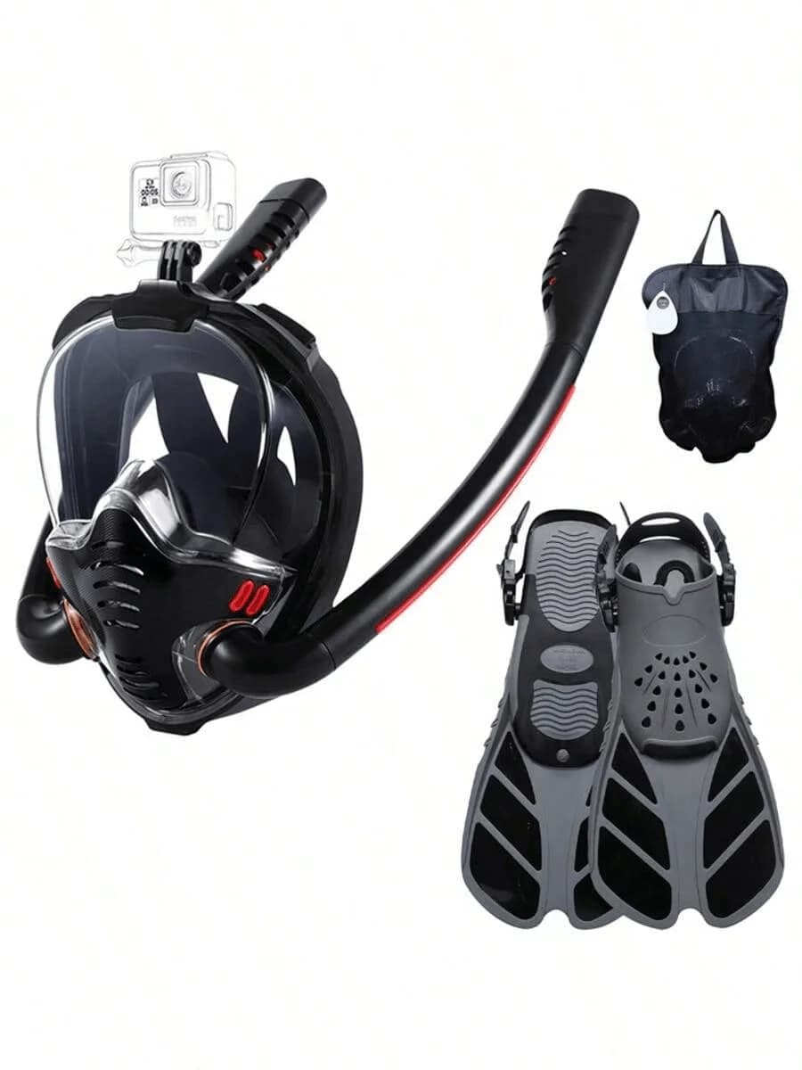 Snorkeling Mask to Double Silicone Tube, Diving Mask Fully Dry for Adults, Swimming Occhialini, Autonomous Underwater Breathing