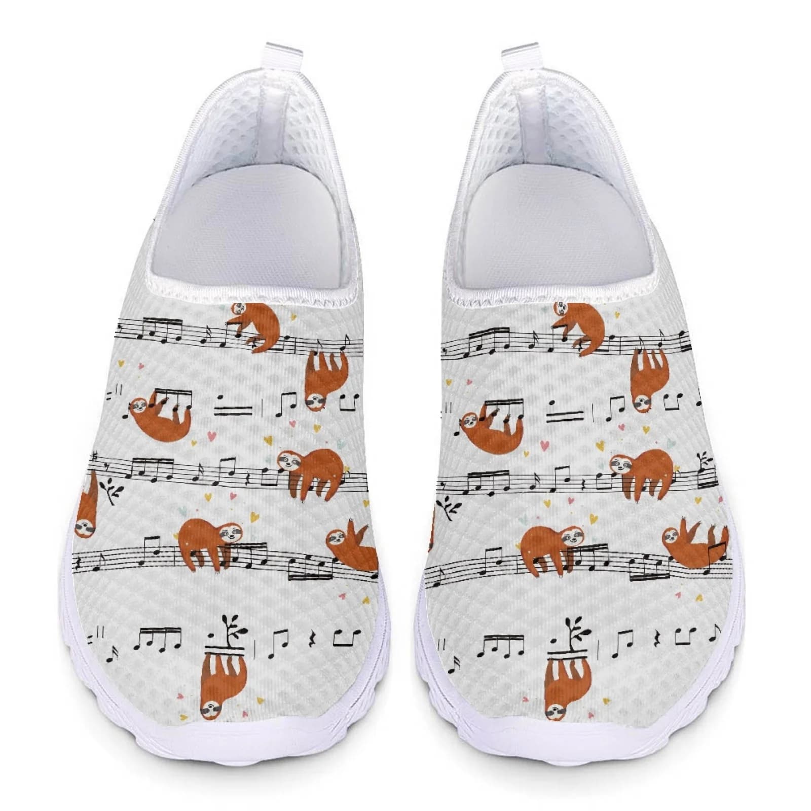 2025 Sloth Print Woman Penny Loafers Women Running Sneakers Slip On Flats Female Mesh Casual Shoes Ladies Summer Beach Shoes