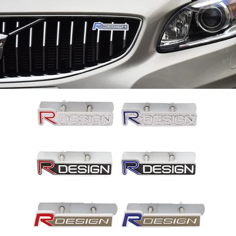 3D Metallo Rdesign R Design Griglia Anteriore Auto Distintivo Adesivo Emblema Decalcomania Decorazione Per VOLVO XC40 XC60 XC90 V90 S90 S60 V60 V40 C70