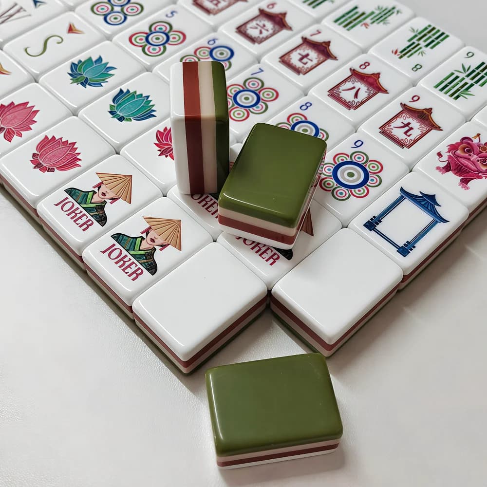 Custom Engraved American Mahjong Tiles 4-Layer Acrylic Luxury Mah Jongg Sets Mahjong Travel Set for Beginners Party Games Gifts