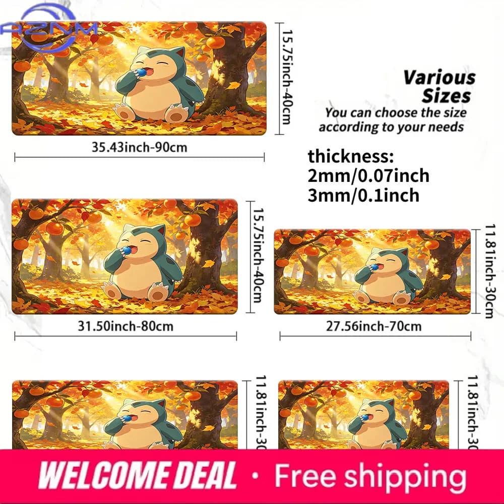 Snorlax Autumn Persimmon Orchard TCG Playmat Non-Slip Gaming Mouse Pad