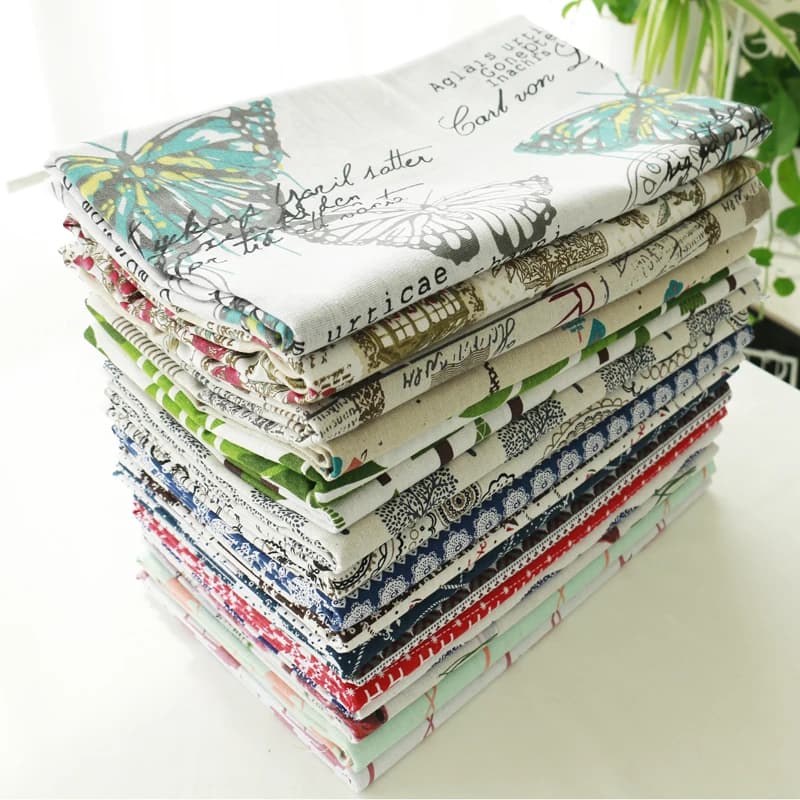 Tessuto Artigianale in Cotone e Lino con Motivi Multipli per Divani, Tende, Sfondi, Decorazioni Fai-da-te per la Casa, Materiale per Imbottiture in Spugna