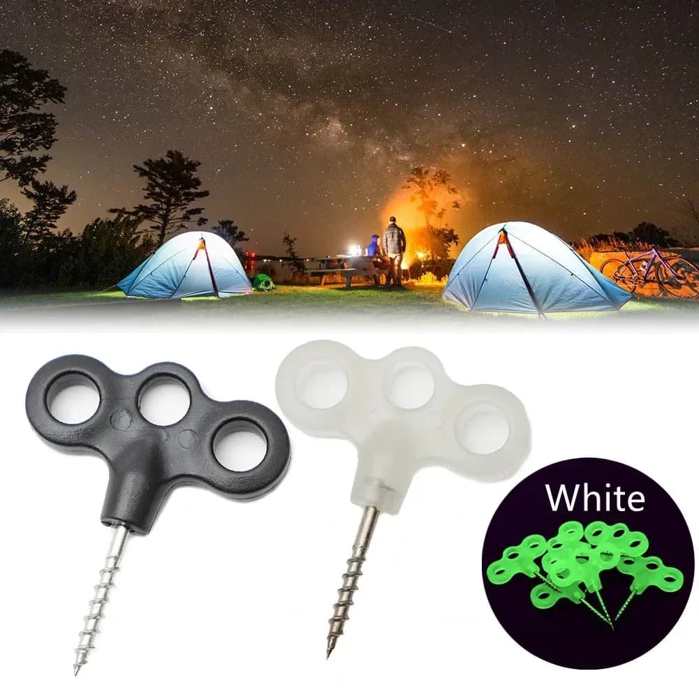 Vite Spike Hook corda fibbia escursionismo campeggio Ground Pin tenda chiodo picchetti luminosi strumenti per esterni accessori per tende 2 opzione