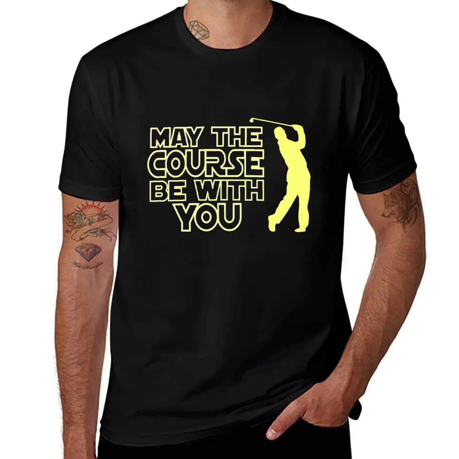 May the Course be with You Divertente maglietta da golf T-shirt a maniche corte per il Giorno dell'Indipendenza