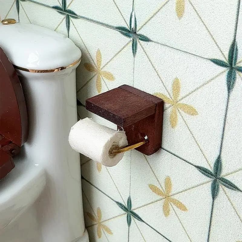 1:12 Mobili in miniatura per casa delle bambole Porta asciugamani di carta Modello di carta igienica Accessori per scene del bagno della casa delle bambole Giochi di imitazione Giocattoli