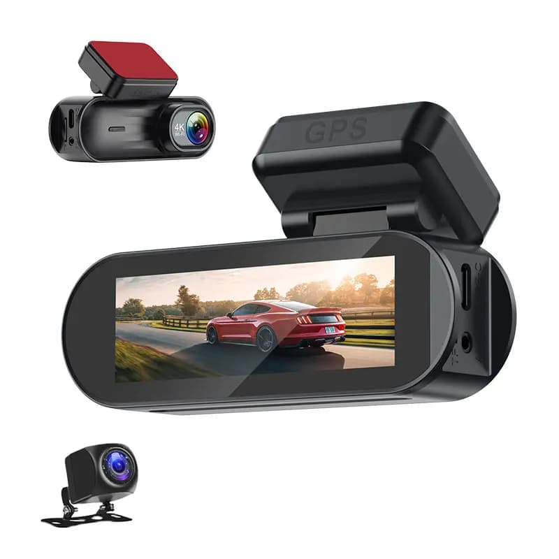 4K Dual Channel Dash Cam 319 Inch IPS Screen Built in GPS WiFi 170 Degree Wide Angle Night Vision Loop Recording G-sensor