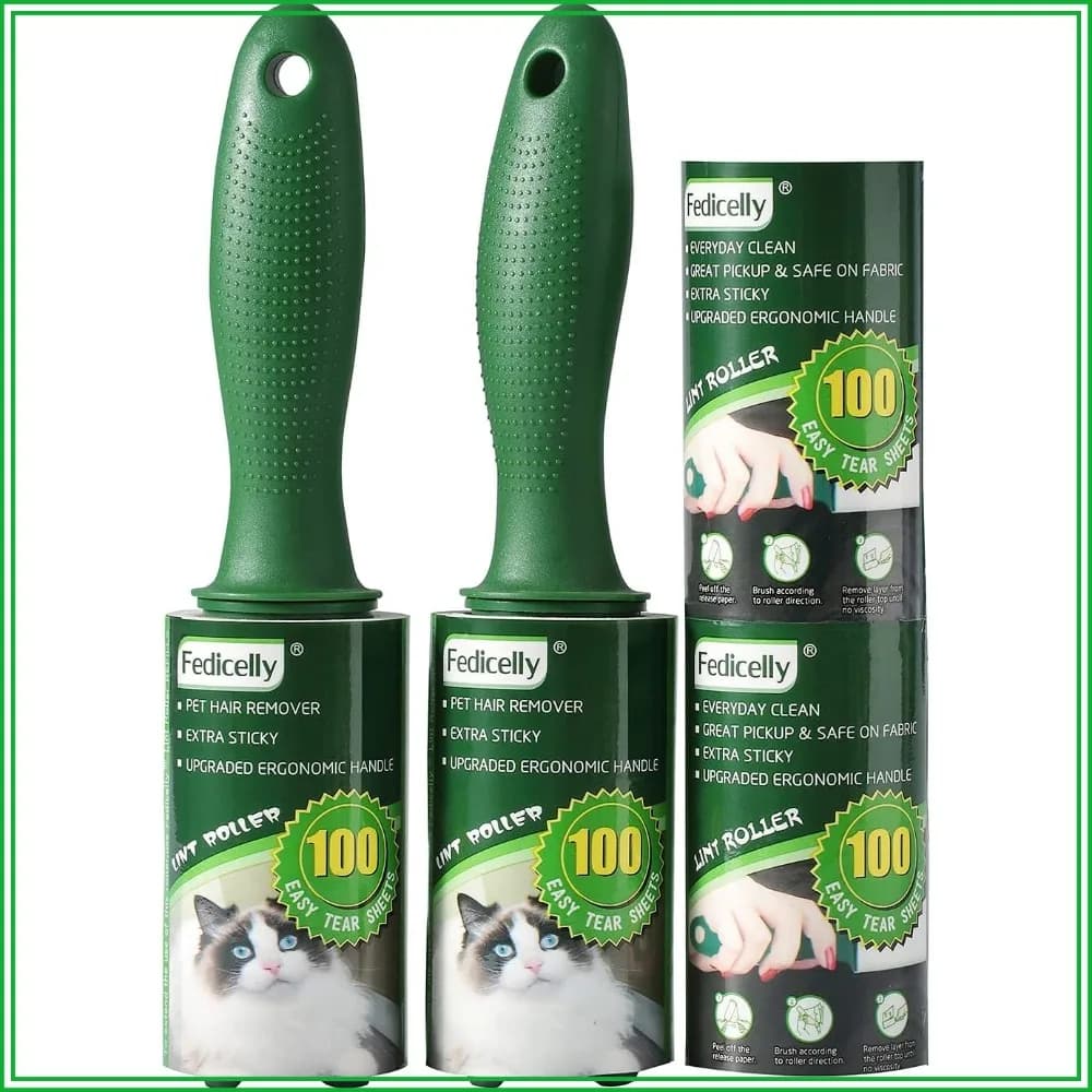 Extra Sticky Lint Rollers Pet Hair Remover - 400 Sheets, 2 Handles, for Clothes Furniture Carpet