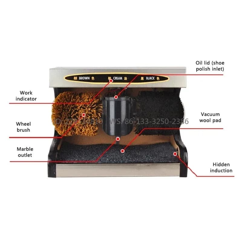 Electric Shoe Polishing Machine Auto Induction Rotating Cleaning Brush for Home and Hotel